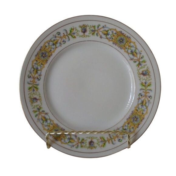 Antique William Guerin & Co Limoges "GUE23" "Blue Devil" Salad Bread Plates Set - Picture 1 of 7